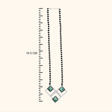 925 Silver Mangalsutra with Green Sparkle
